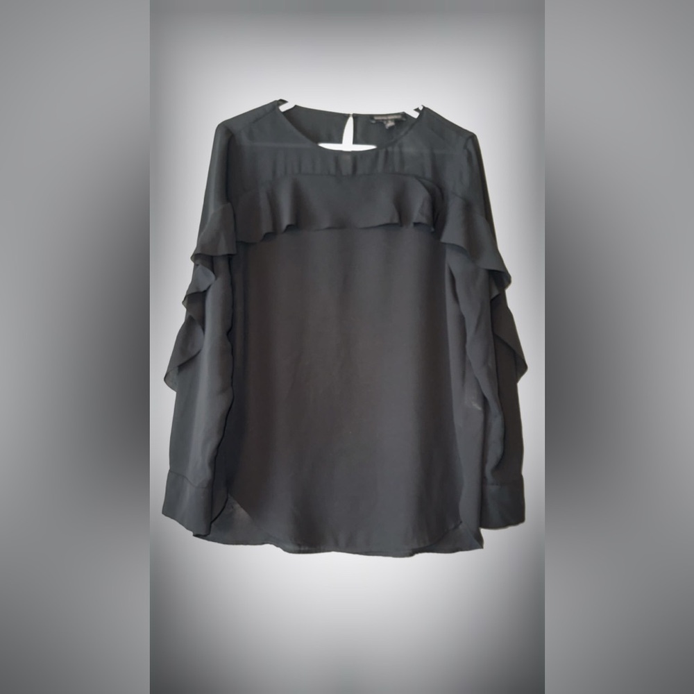Banana Republic Charcoal Ruffle Blouse